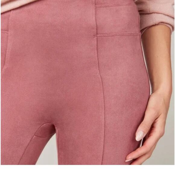 New Spanx faux suede leggings rich rose Pink women’s size S - Picture 2 of 7